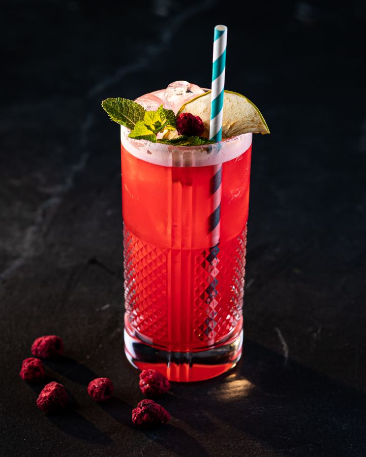 Hindberja- og límónu Fizz